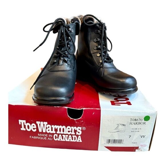 Winter faux fur The Toe Warmer Boots. Waterproof leather 5⭐️reviews size 7 W - Picture 6 of 7